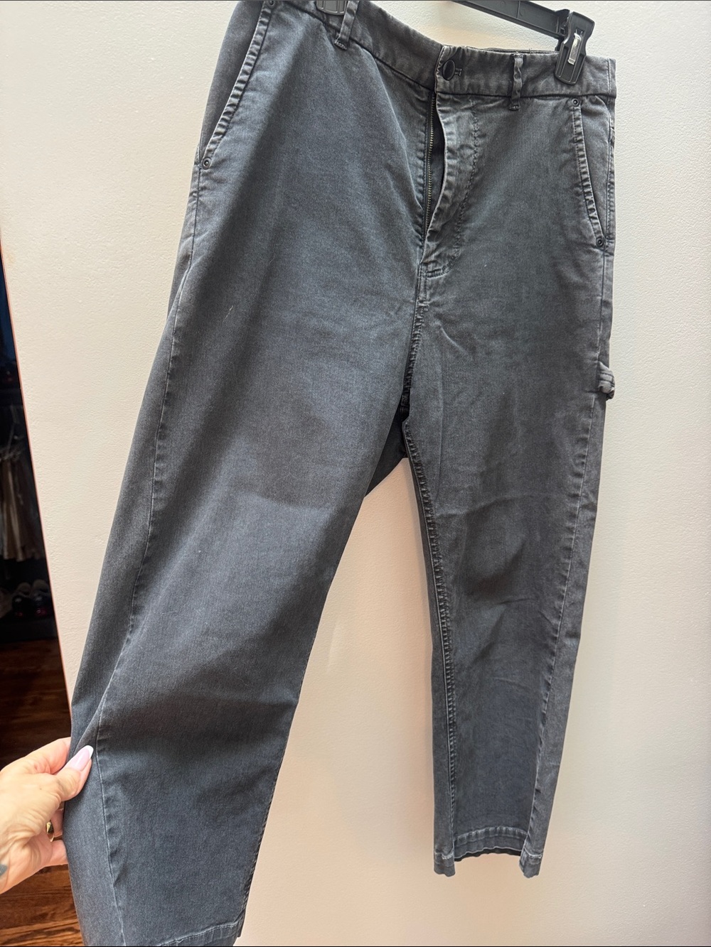 Nili Lotan Charcoal Cargo Trousers, 4